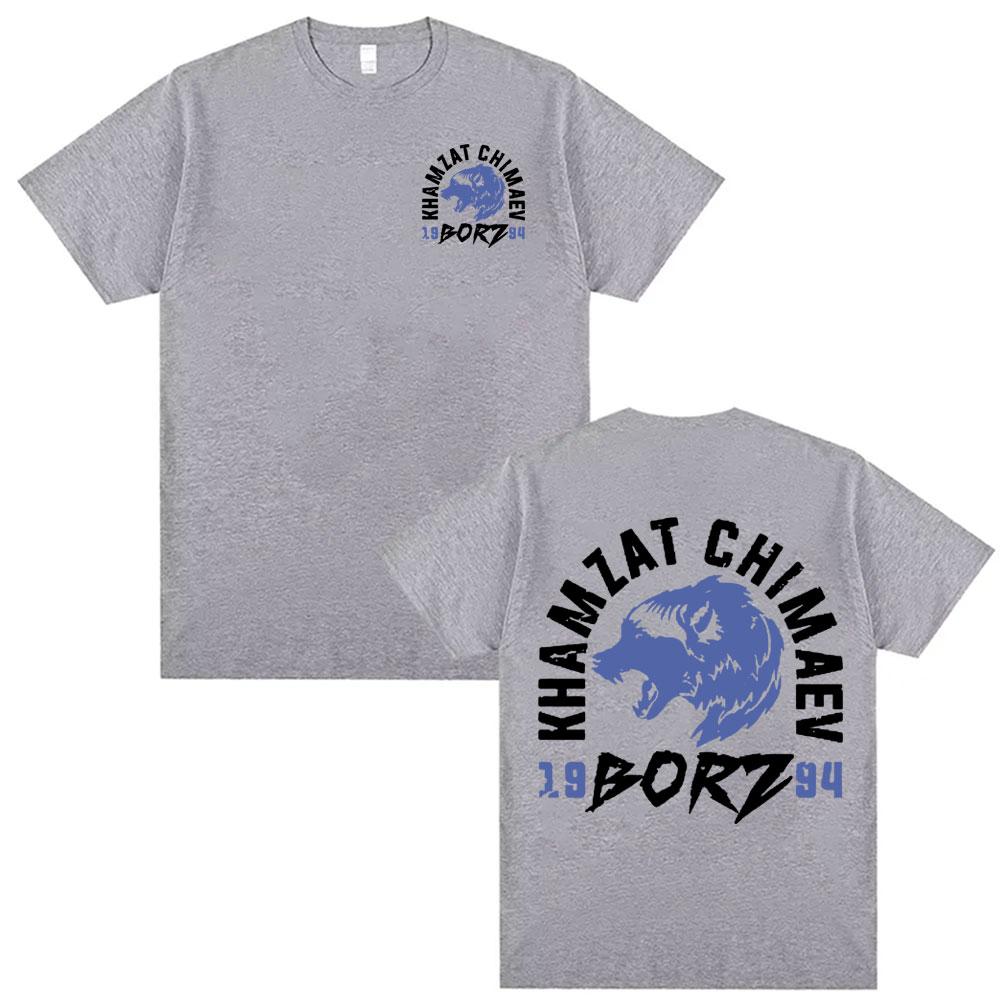 Khamzat Chimaev "borz" Logo Grafik T-Shirt Herrenbekleidung Harajuku Mode Übergroße T-Shirts Lässiges Baumwoll Kurzarm T-Shirt