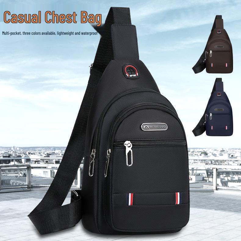 Men's Waterproof Oxford Crossbody Chest Bag - Korean & Japanese Style