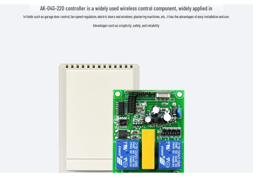 220V 2-Way Remote Control Switch | Forward/Reverse Motor Control | 3-Key Up/Down/Stop Controller