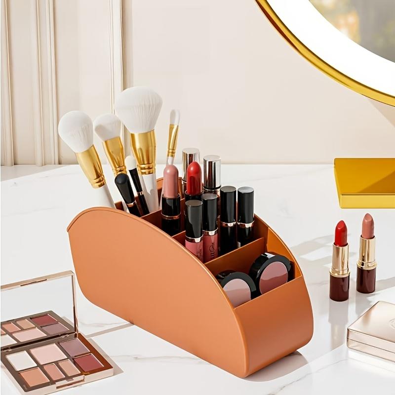 5-slot Tray Remote Control Storage Box - Cosmetic Storage Box, Large-capacity Desktop Makeup Brush Holder