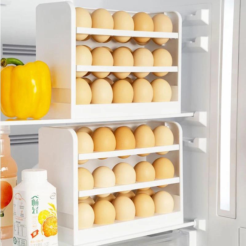 Egg Storage Holder 3 Layers Egg Organizer Shelf Refrigerator Fresh Storage Egg Box Eggs Display Rack Kitchen Fridge Organizer