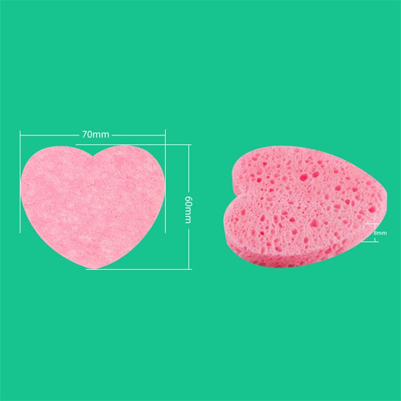 20Pcs Heart Shaped Compressed Facial Sponges Cute Reusable Face Washing Sponges
