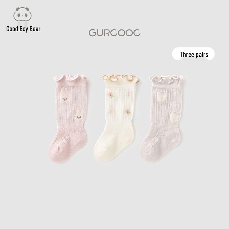 

Guaiqi Bear Baby Girl s Lace Mesh Mid-Calf Socks (3 Pairs) 48