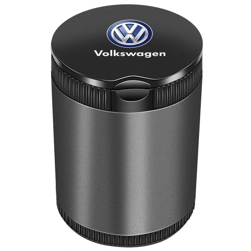 B6 VW For Volkswagen Car Cigarette Ashtray Cup LED Light Portable Detachable For VW GTI Polo Golf Passat Tiguan Arteon Touareg T