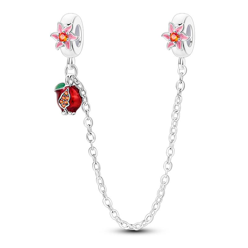 Fits Pan Braceletscopper Charms Color Strawberry Cherry Blueberries Fruit Sweet Original Diy Jewelry Birthday Fine Gifts