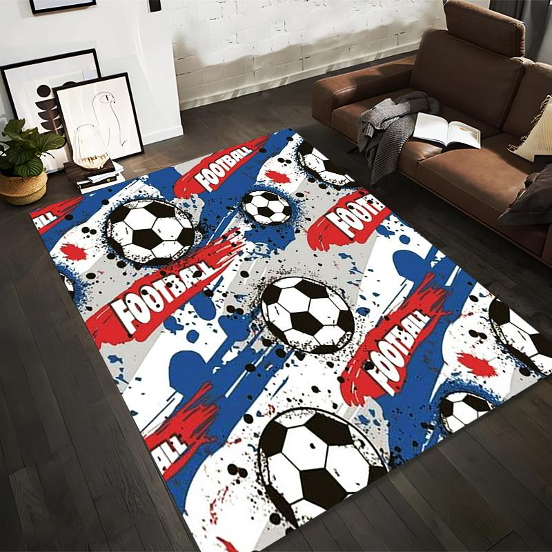 

Colorful Football Theme Carpet with Soccer Ball Pattern for Sports Fans Suitable for use as an anti-slip for living room bedroom sofas 40x60cm( 15x23in )