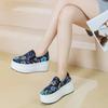 Fashion High Quality 8cm Synthetic Platform Wedge Flats Shoes Chunky Sneaker Casual Bling Leather Comfy High Brand Spring Autumn Shoes