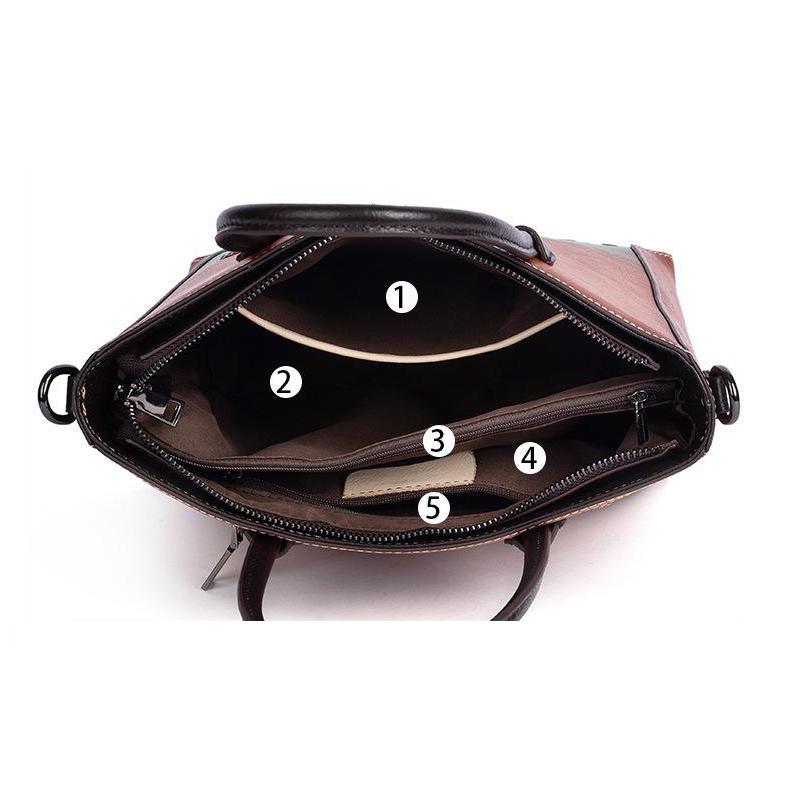 Johnature Retro Embossed Women Tote Bag Genuine Leather Luxury Handbag Leisure Natural Soft Cowhide Large Capacity Shoulder Bags