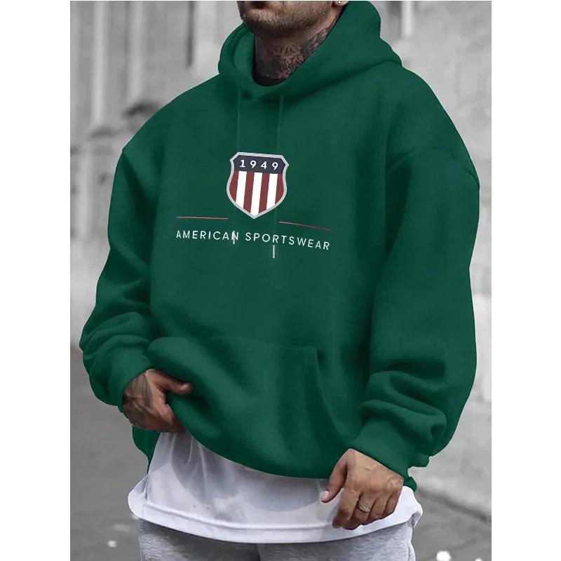 Mode Vielseitiges Sweatshirt Lässig Locker Oberteil Mit Aufdruck Kapuzenpullover Sweatshirts Herren