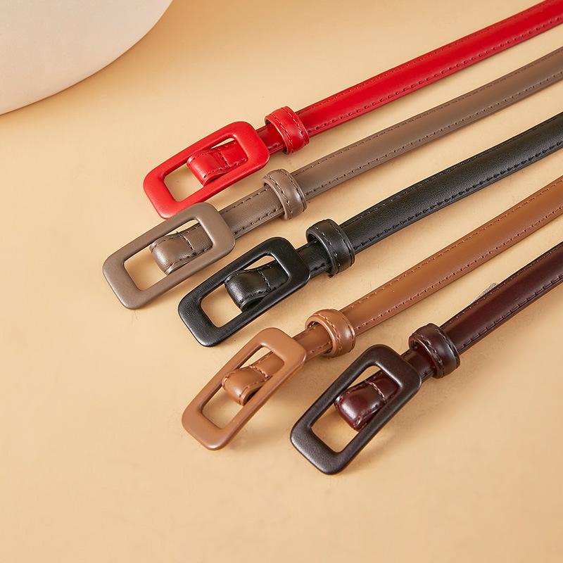 Women's Belt New Fashion Dress Decorative Thin Belt Versatile Women's New Skirt Belt Smooth Buckle Belt