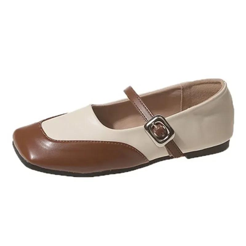 

Модные женские мокасины на платформе с квадратным носком, повседневные женские кроссовки на плоской подошве, оксфорды в британском стиле, одинарные туфли с неглубоким носком 35 шоколадный