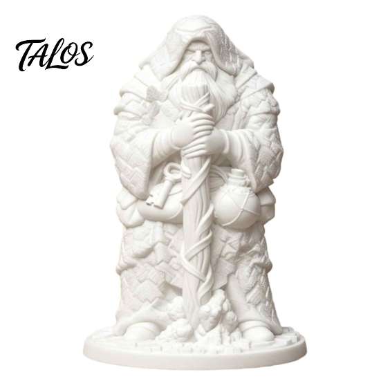 White Embryo Sculpture 3D Printed Beggar Monk Figurine, DIY Unpainted Statue, Vintage Handmade Painting Crafts Wandering Elder Sculpture, Creative