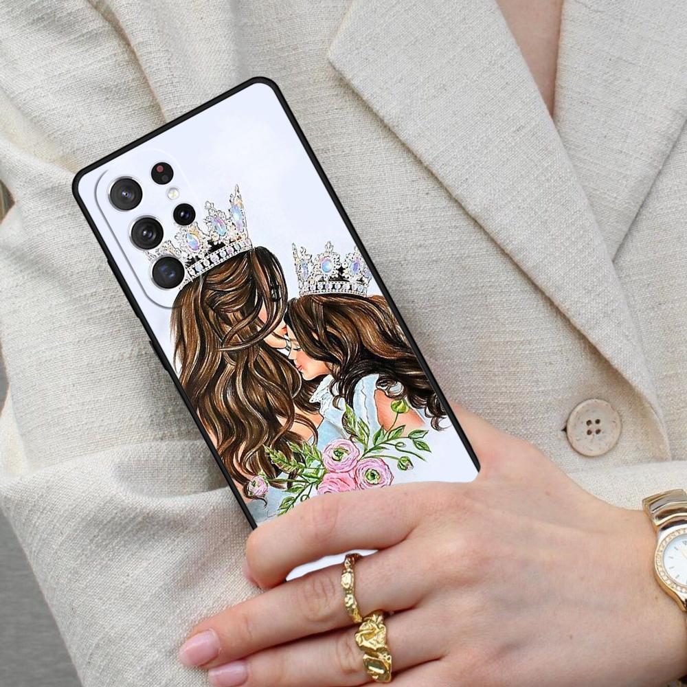 Beautiful Mother Daughter Son Cell Phone Case for Samsung Galaxy S26 Ultra S25 S24 S23 S22 S21 S20 Note10 Cover
