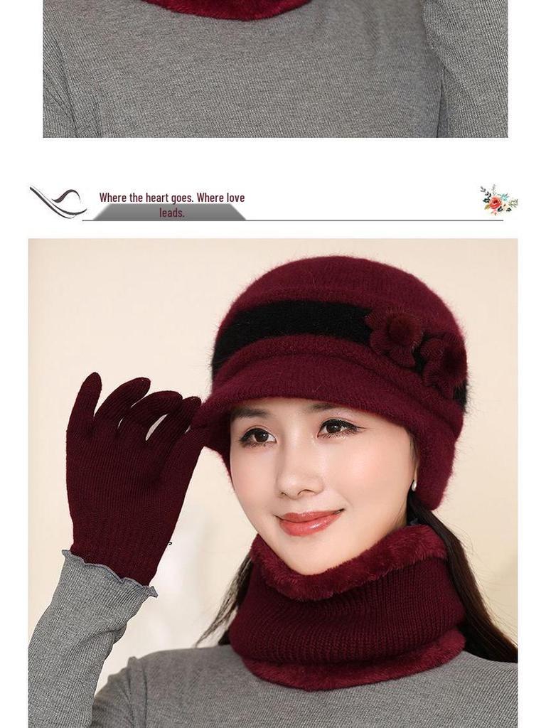 Thickened Rabbit Hair Knitted Wool Hat for Women – Versatile Fashionable Bucket Hat for Autumn and Winter