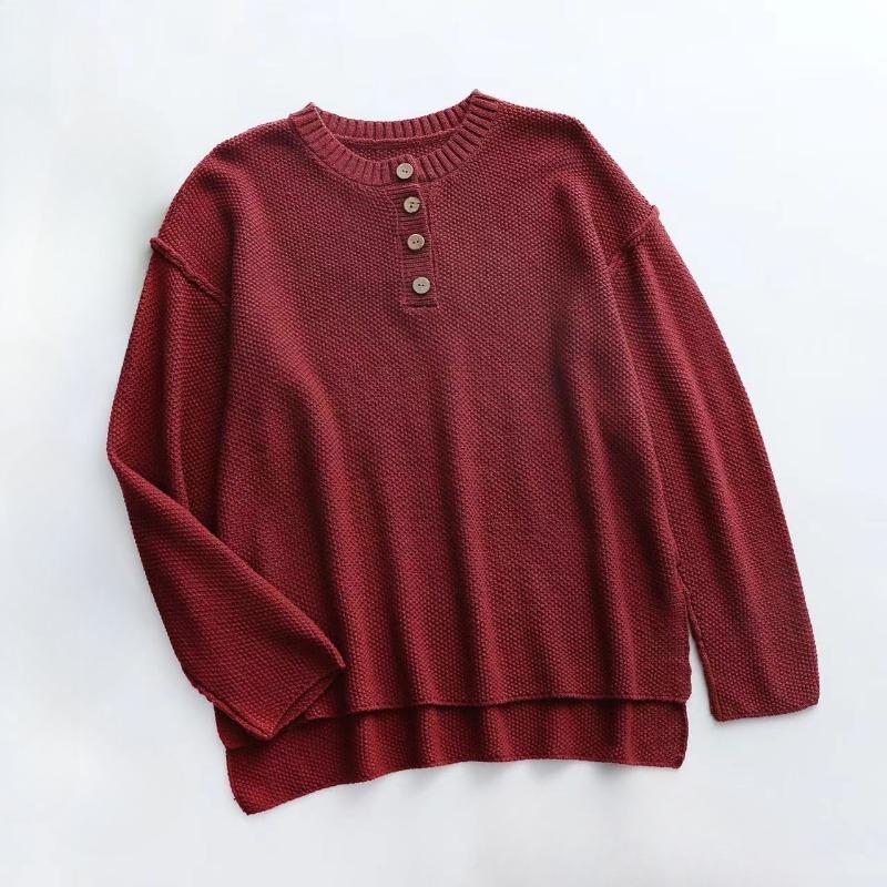 

IHUASU Женский осенне-зимний однотонный свитер большого размера с V-образным вырезом, уличный свитер-хипстер XL красный