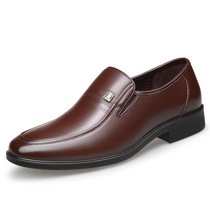 Old man men's spring and autumn new leather shoes men's office business formal wear openwork men's shoes pointed toe wedding shoes 87002