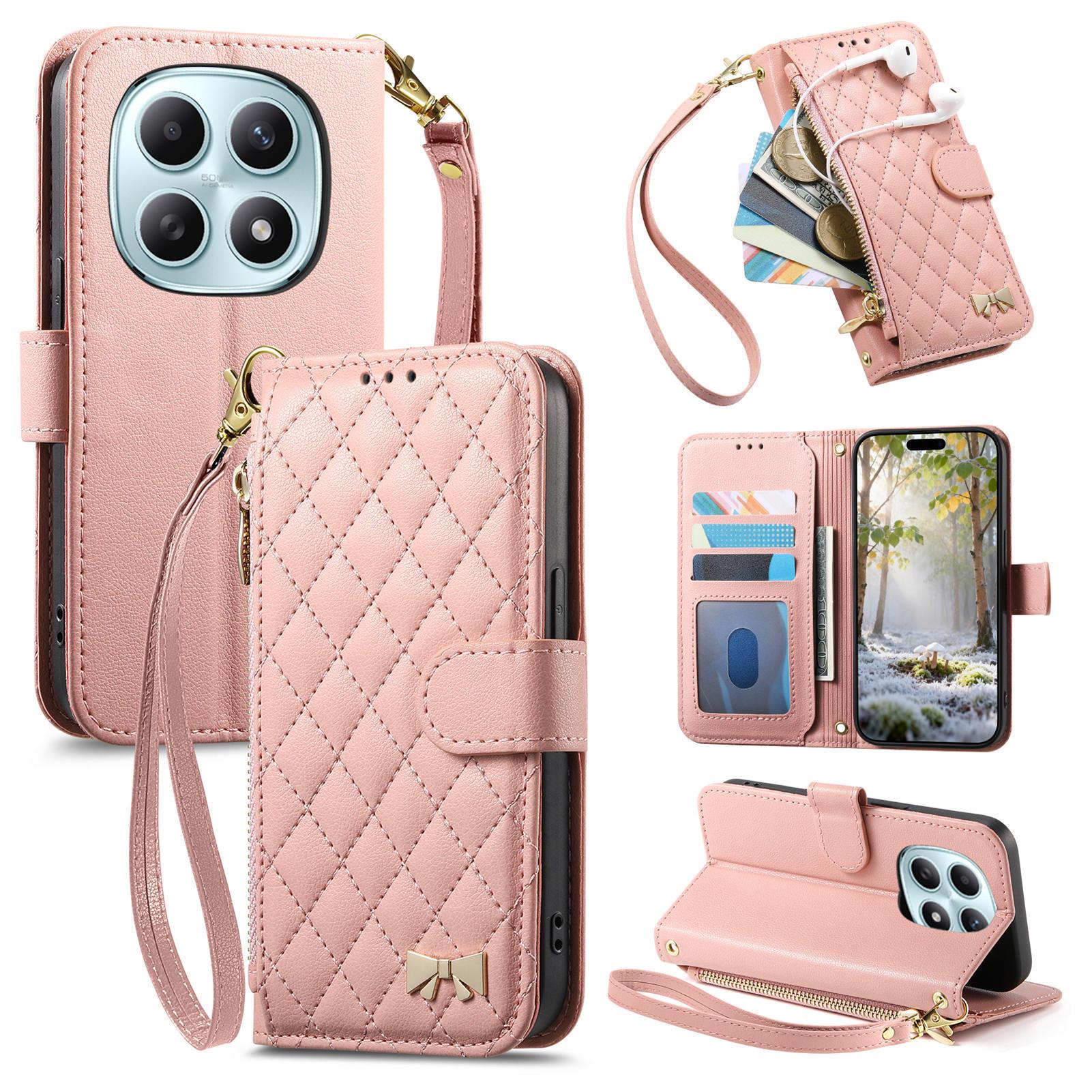 

Xiaomi Redmi Note 15 French Style Leather Flip Case with Magnetic Closure, Card Slot, and Lanyard Redmi K80 5G/K80 Pro 5G розовый