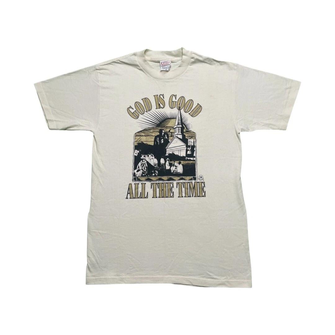

VTG 90s Jesus God Is Good All The Time BLM T-Shirt Sz M Rare Graphic S