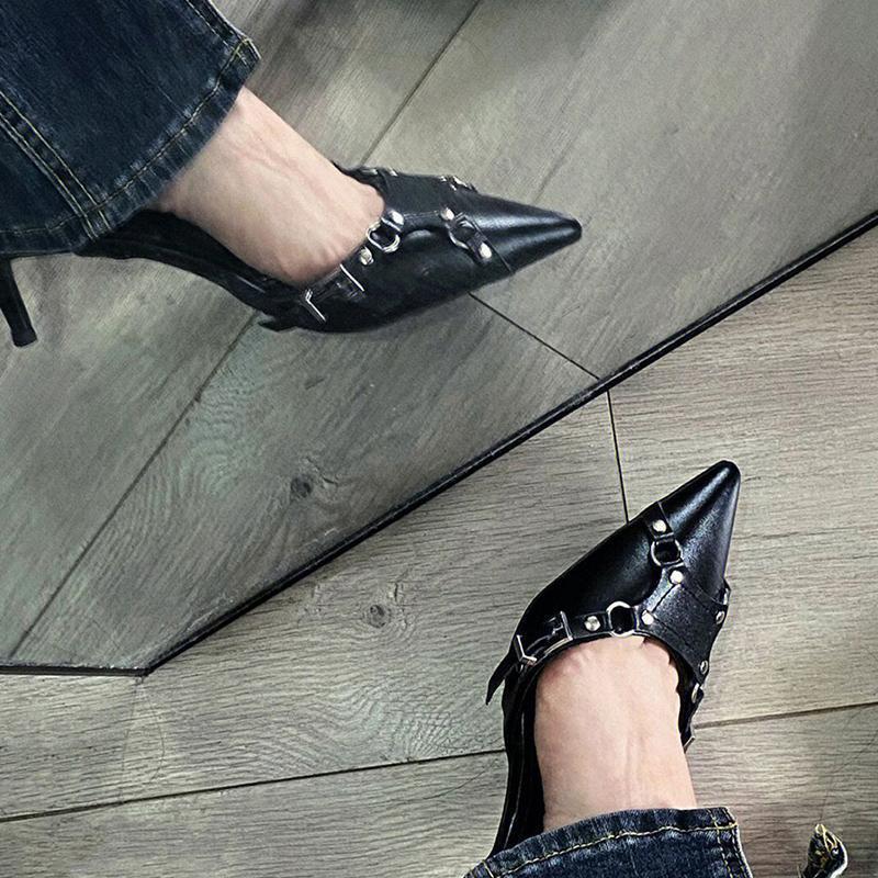 Small man fast into high heels women's cut men 2025 new thin heel pointed head shallow mouth temperament socialite niche single shoes