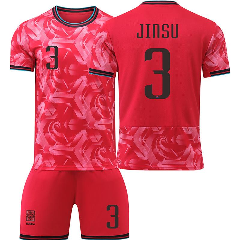 Football training jersey 2425 South Korea team home football jersey No. 7 Sun Xingmin No. 18 Lee Gangren jersey children s cover Size 16
