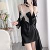 New women's summer ice silk pajamas sexy chest pads spring and autumn suspenders Internet celebrity shorts two-piece loungewear set