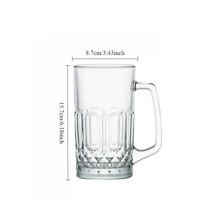 

Large Capacity Glass Craft Beer Cup with Handle Home Cup Draft Beer Glass Tea Cups Water Cup Wholesale Drinking Bottle Glassware 1pcs