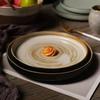 Japanese Ceramic Dinner Plate Steak Food Tray Tableware Straight Edge Flat Plate Salad Pasta Dish Dinnerware