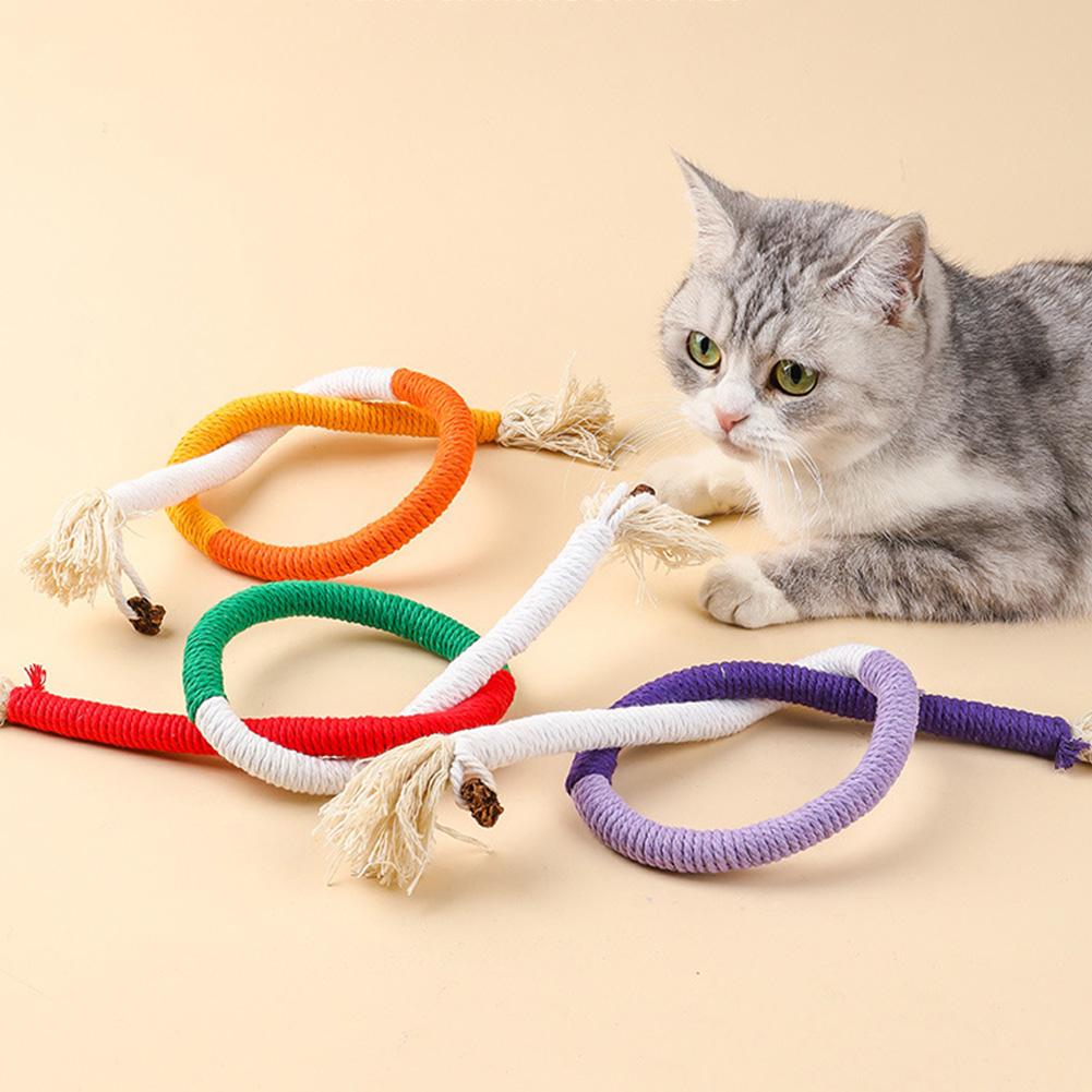 Teasing Cat Rope Toy Kitten Play Rope Toy Cat Chew Rope Toy Interactive Cat Teething Toy Pet Supplies Accessories