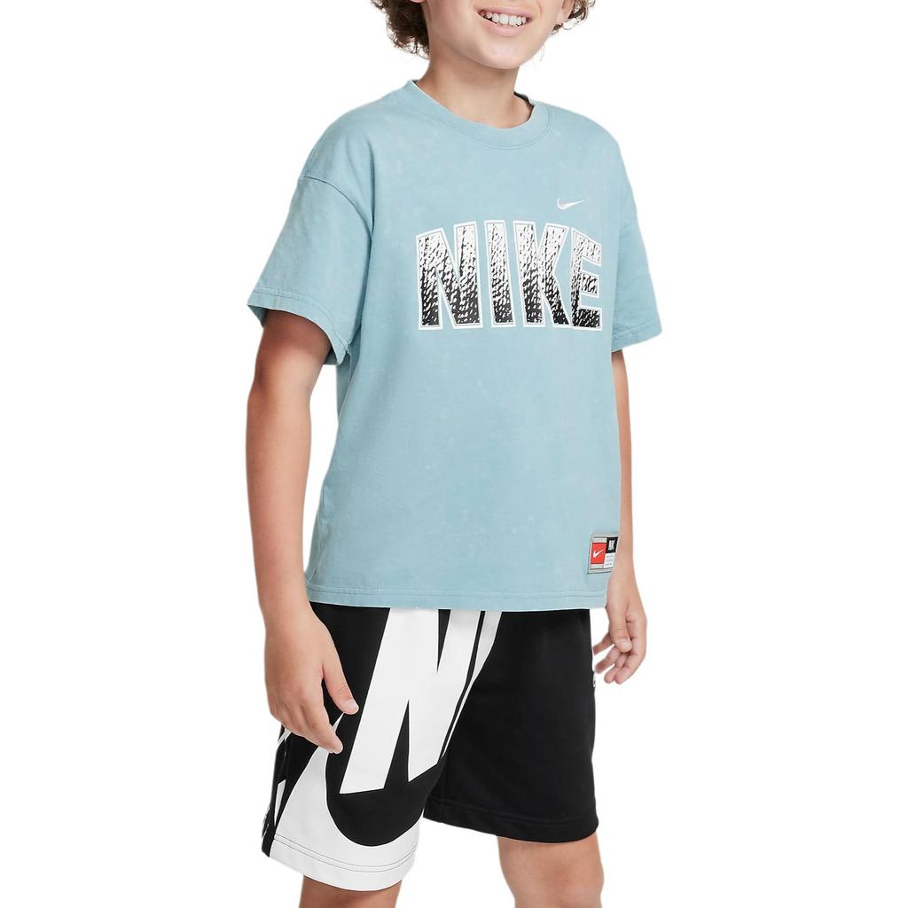 Nike Soft Absorbent Quick-Drying Breathable Short Sleeve T-Shirt Kids Tops Turquoise FZ4954-464