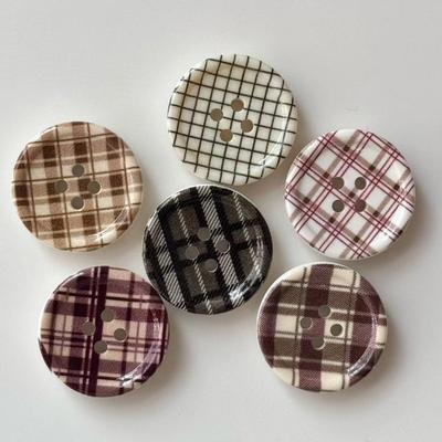 10 ks Barevná kostkovaná kulatá knoflíky, Ručně vyráběné materiály, Oblečení doplňky, Květiny na boty, DIY, Podzim, Zima, Nový styl