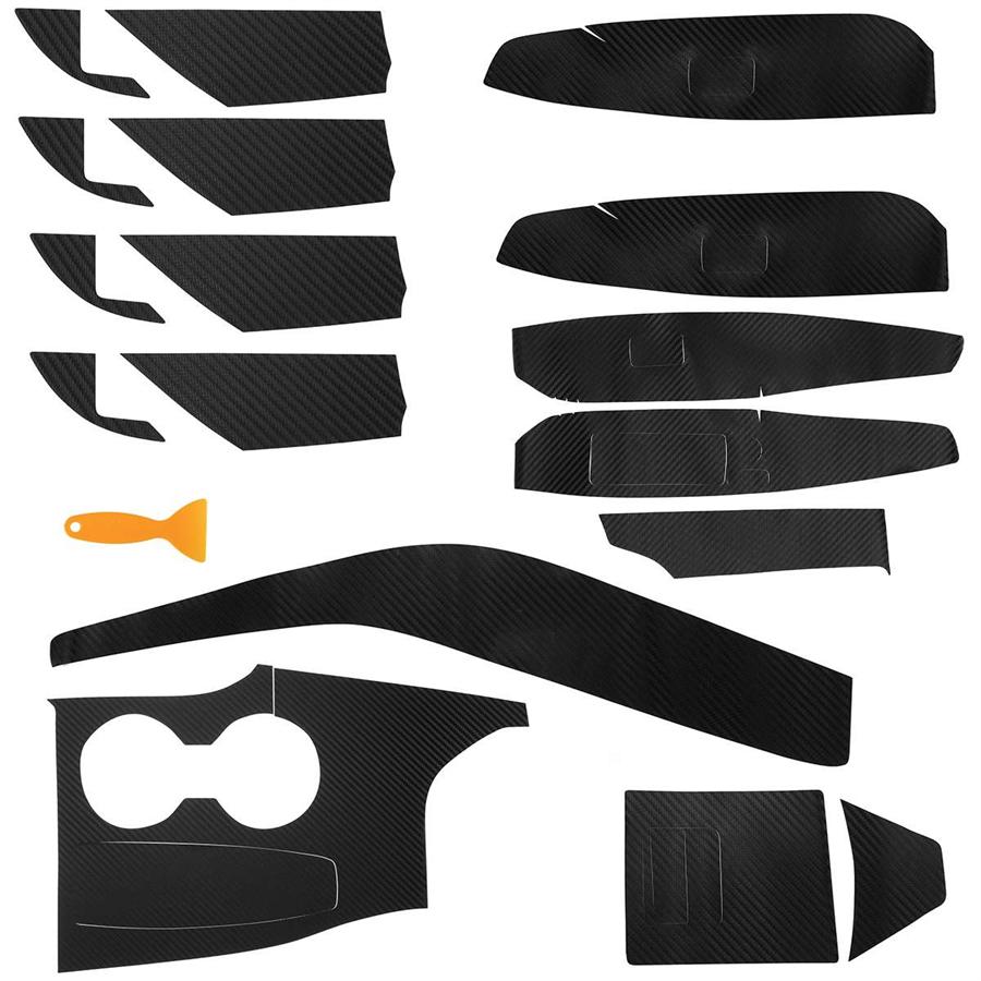 Carbon Fiber Look 3D Car Interior Decor Kits Trim Sticker For Toyota Camry 2018-2020