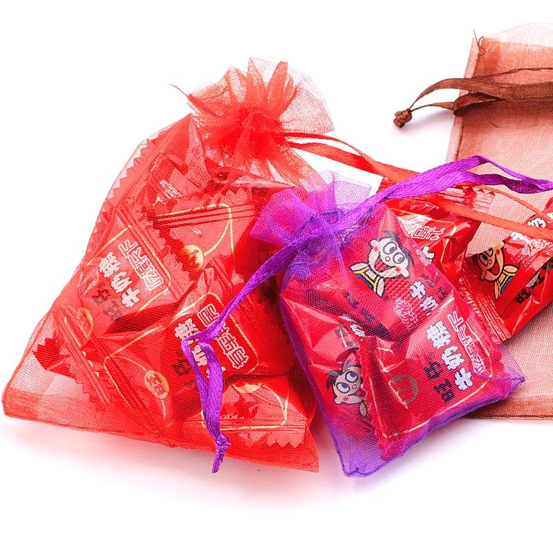 100pcs/lot 5*7cm Organza Bag Christmas Wedding Gift Bag Jewelry Packing Display Jewelry Bag&pouch Favor Bags 23 Colors Optional
