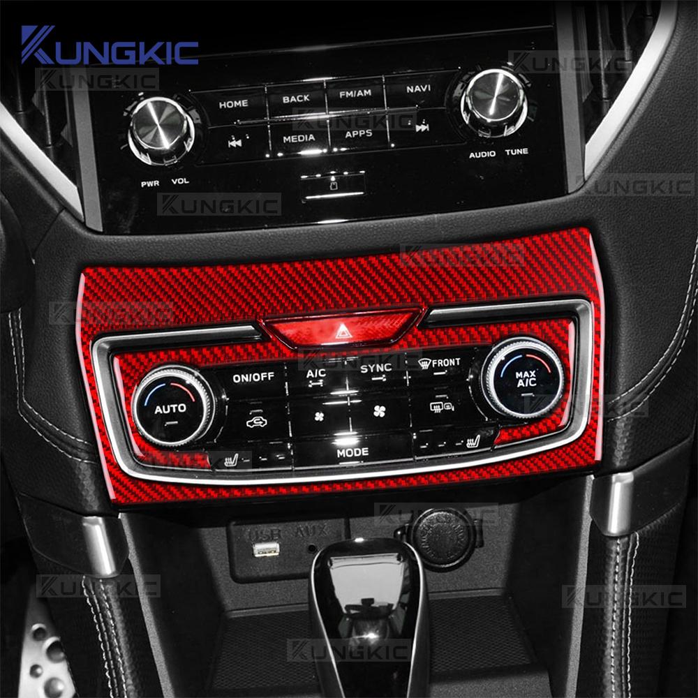 Für Subaru Forester 2019 2020 2021 2022 2023 2024 Echter Weicher Kohlefaser Aufkleber Auto RHD LHD Zentrales AC-Panel Rahmen Zierleiste