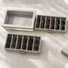 Sunglasses Organizer With Clear Display Top, 2 Drawer Multi Slot Eyeglasses Storage Box Eyewear Holder Case For Desktop