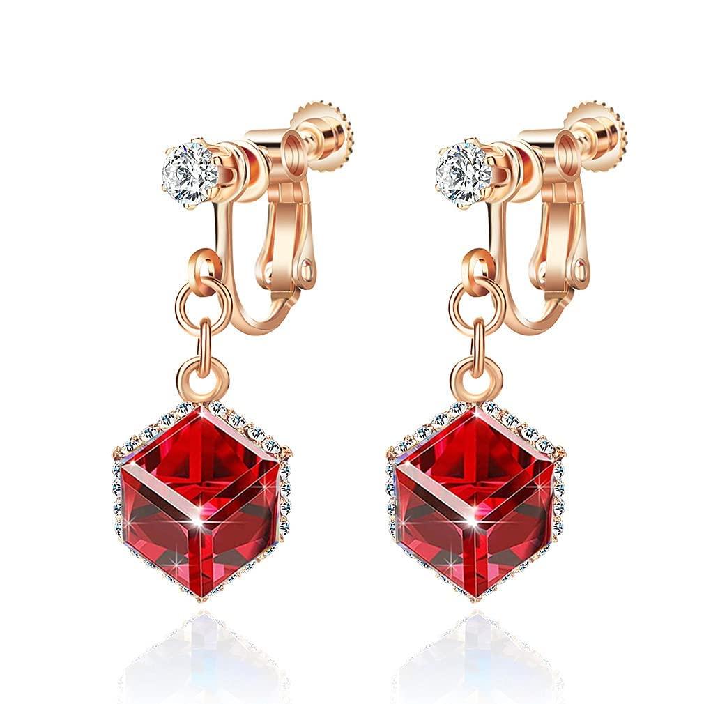 

CHLOEOS Earrings for Austrian 18k Lovely Box Women, Popular, Non-Pierced Earrings, Delicate, Crystal, Gold, Beautiful, Adult, Stylish, Fresh, Sexy,