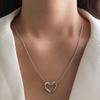 Trendy European & American Peach Heart Necklace - Chic Design for Stylish Women & Students