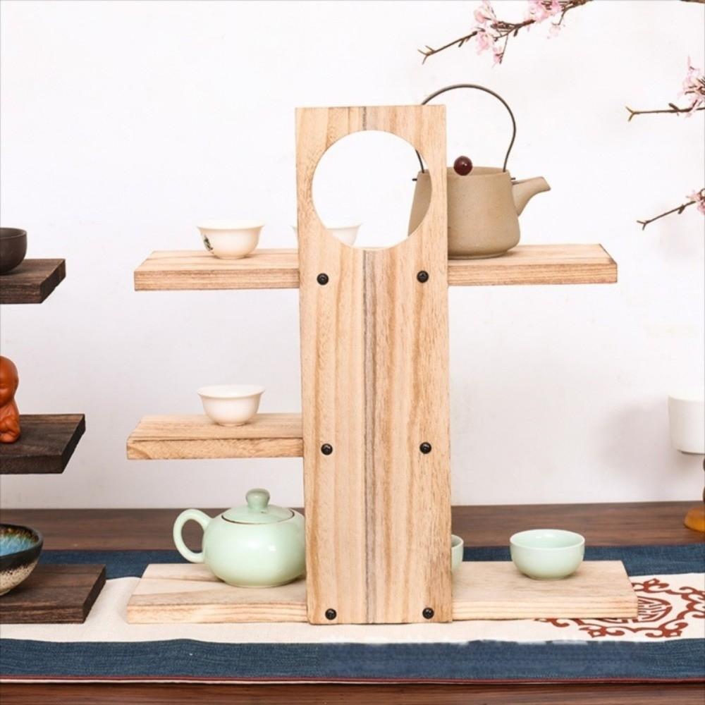 Chinese Style Multi-Layer Storage Holders Antique Space Saving Tea Cup Display Shelf Organizing Desktop Storage Shelf Office Use
