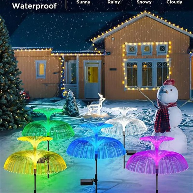 New Outdoor Solar Jellyfish Fairy Lights - Waterproof IP65, 7 Colour Changing LEDs, Suitable for Garden, Patio, Festive Dress Up