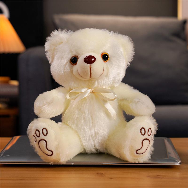 Cute Luminous Teddy Bear Doll Plush Toy Colorful Sitting Bear Doll Children'S Rag Doll Birthday Gift