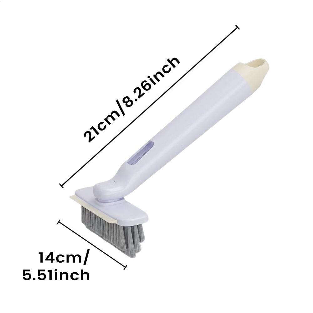 360 Rotating Hard Bristle Scrubber 3in1 Multi-Purpose Tile Cleaning Brush with Clip Scraper for Bathroom Kitchen Floors