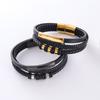 Mens Minimalist Multi-Layer Leather Rope Bracelet Stainless Steel Adjustable Woven Cuff Casual Fashion