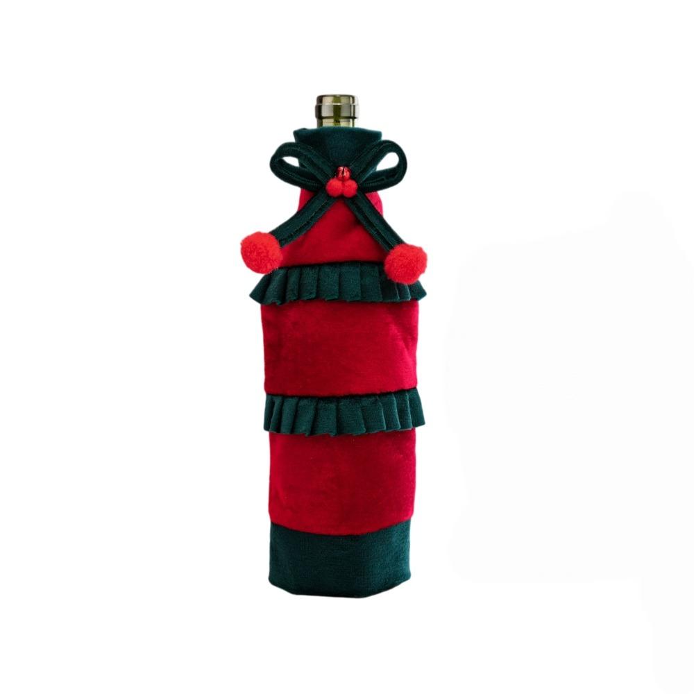 Bowknot Wine Bottle Cover Bow Ruffled Beer Bottle Cover Holiday Decoration Halloween Christmas