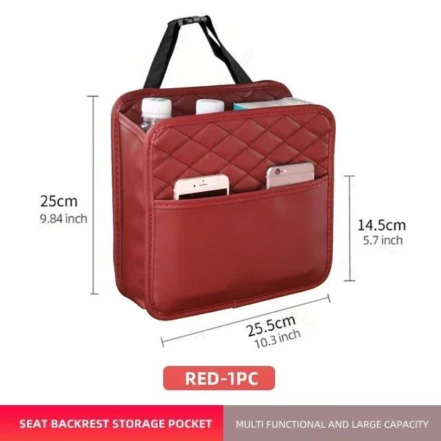 New Car Storage Bag, Storage Box, Car Trash Can, Portable Folding Storage Bag Organized Sleek Leather Car Seat Organizer-Durable