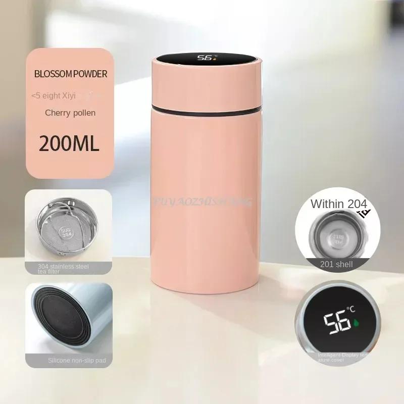 200ML Smart Termos Vattenflaska Intelligent Temperaturdisplay Rostfritt Stål Vakuumflaskor Termosar med Filter Tekopp