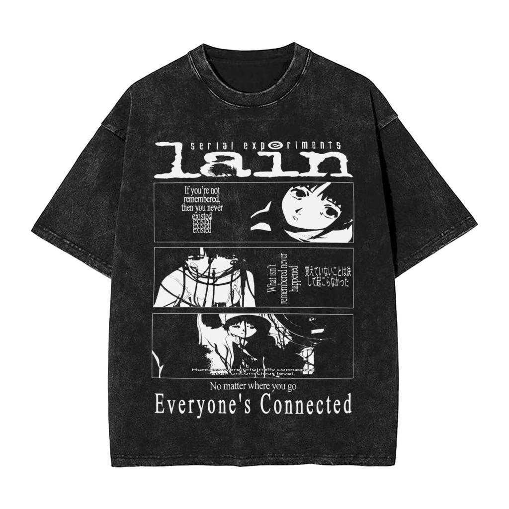 Manga Graphic T-shirt Washed Oversized T Shirt Men Women Clothing Casual Soft Cotton Short Sleeve Tees