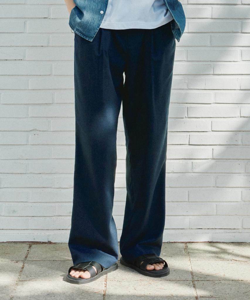 MINAV Comfort Linen Elastic Waist Single-Pleat Wide Pants [3 Colors]