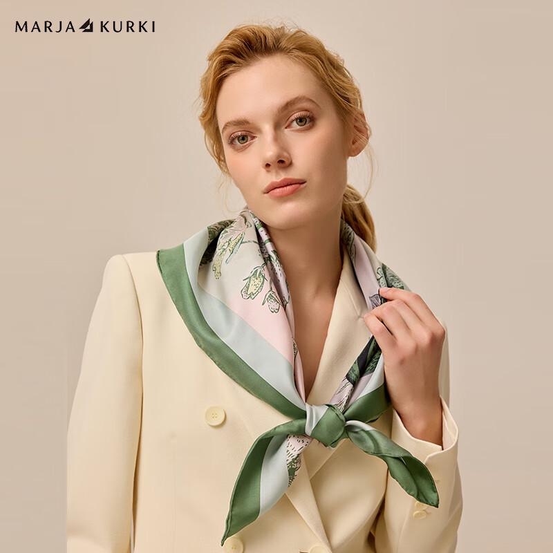 Женский большой квадратный шарф из шелка-тусса MARJA KURKI 90x90 cm
