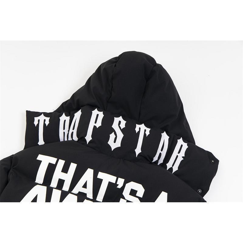 Zima Nowość Unisex Amerykański Streetwear Trapstar Pikowana Kurtka z Kapturem Bawełniana - Ciepła, Gruba i Luźny Krój