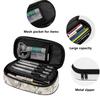Pen Case High Capacity Secure Zipper Strong Polyester Fabric with Mesh Pocket Removable Divider and Pen Slots for Everyday Study