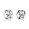 Rotating Pinwheel Love Stud Earrings - Trendy Wavy Fashion Jewelry